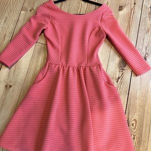 Miami Coral Fit and Flare Dress